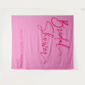 Hot Pink Modern Minimalist Bridal Shower Wandteppich (Vorderseite (Horizontal))
