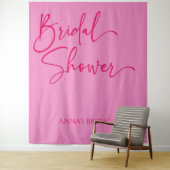 Hot Pink Modern Minimalist Bridal Shower Wandteppich (Beispiel)