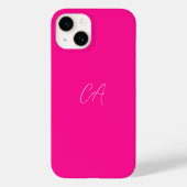Hot Pink Modern Monogram Case-Mate iPhone Hülle (Rückseite)