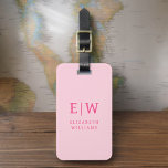 Hot Pink Modern Monogram Minimalistisch Gepäckanhänger<br><div class="desc">Erleben Sie Ihre Reise mit unserem Classic Elegant Modern Minimalistischen Monogram Gepäcktag. Dieses liebevoll gestaltete Accessoire verbindet zeitlose Eleganz mit zeitgemäßem Minimalismus und sorgt dafür, dass sich Ihr Gepäck durch Eleganz hervorhebt. Dieses Gepäckanhänger ist mit Präzision und Liebe zum Detail gestaltet und ist mehr als nur ein praktisches Objekt; es...</div>