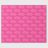 Hot Pink Modern Pattern Bridge Brautparty Geschenkpapier (Flach)