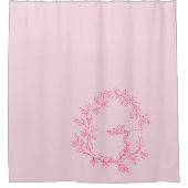 Hot Pink Modern Script Girl Monogram Name Duschvorhang (Vorderseite)