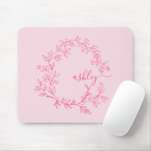 Hot Pink Modern Script Girl Monogram Name