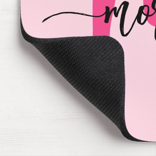 Hot Pink Modern Script Girl Monogram Name Mousepad (Ecke)