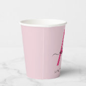 Hot Pink Modern Script Girl Monogram Name Pappbecher (Rechts)