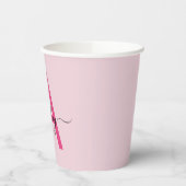 Hot Pink Modern Script Girl Monogram Name Pappbecher (Links)