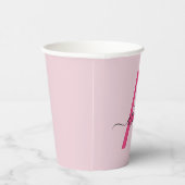 Hot Pink Modern Script Girl Monogram Name Pappbecher (Rechts)