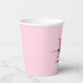 Hot Pink Modern Script Girl Monogram Name Pappbecher (Rechts)