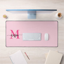 Hot Pink Modern Script Girl Monogram Name