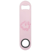 Hot Pink Modern Script Girl Monogram Name Speed Flaschenöffner (Vorderseite)
