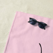 Hot Pink Modern Script Girl Monogram Name Strandtuch (Beispiel)