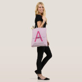 Hot Pink Modern Script Girl Monogram Name Tasche (Am Model)