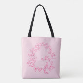 Hot Pink Modern Script Girl Monogram Name Tasche (Rückseite)