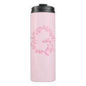 Hot Pink Modern Script Girl Monogram Name Thermosbecher (Vorderseite)