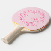 Hot Pink Modern Script Girl Monogram Name Tischtennis Schläger (Vorderseite)