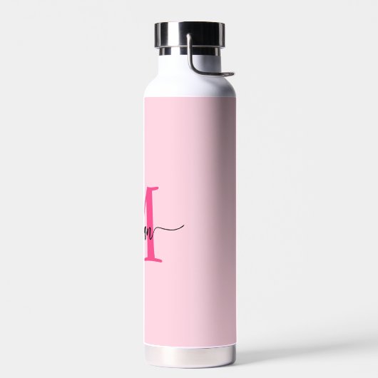 Hot Pink Modern Script Girl Monogram Name Trinkflasche (Links)