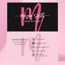 Hot Pink Modern Script Girl Monogram Name