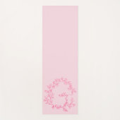 Hot Pink Modern Script Girl Monogram Name Yogamatte (Vorderseite)