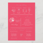 Hot Pink Modern Wedding Infografic Programm (Rückseite)