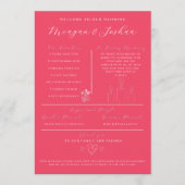 Hot Pink Modern Wedding Infografic Programm (Vorderseite)