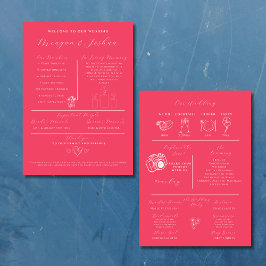 Hot Pink Modern Wedding Infografic Programm