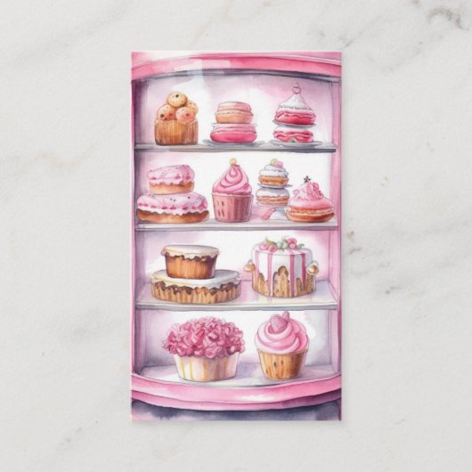 Hot Pink Moderne Bäckerei Visitenkarte (Vorderseite)