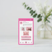 Hot Pink Moderne Berufliche Technik Kosmetische Ma Visitenkarte (Stehend Vorderseite)