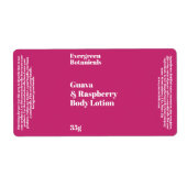 Hot Pink Moderne Kosmetik Flaschenetikett (Vorne)