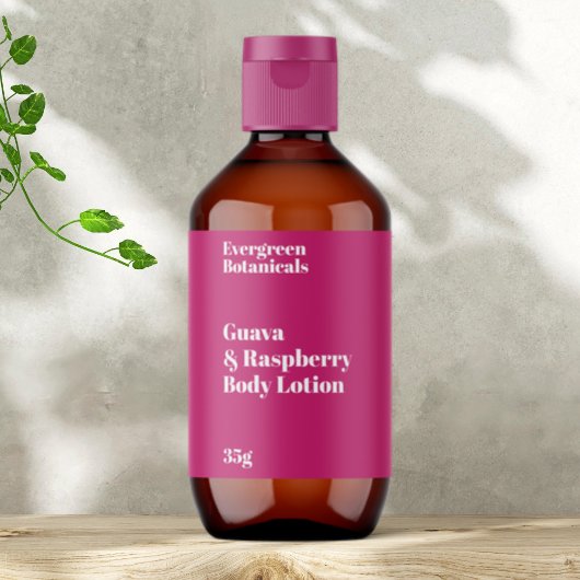 Hot Pink Moderne Kosmetik Flaschenetikett