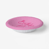 Hot Pink Moderne Minimalistische Geburtstagsparty Pappteller (Gewinkelt)