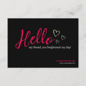 Hot Pink, moderner Script QR Code, vielen Dank für Begleitkarte (Vorderseite)