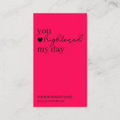 Hot Pink Moderner Script QR Code, vielen Dank Visitenkarte (Vorderseite)