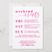 Hot Pink Modernes Bacheloretto Einladung (Rückseite)