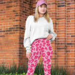 Hot Pink Modernes Leopard-Muster Leggings<br><div class="desc">Ein einzigartiges Leopardenmuster,  das für Leopardenliebhaber ein so auffälliges Design ist.</div>