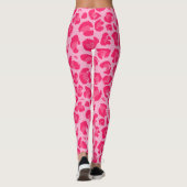 Hot Pink Modernes Leopard-Muster Leggings (Rückseite)