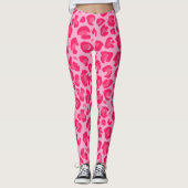 Hot Pink Modernes Leopard-Muster Leggings (Vorderseite)
