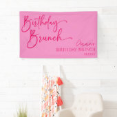 Hot Pink Modernes Minimalistisches Birthday Brunch Banner (Insitu)