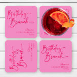 Hot Pink Modernes Minimalistisches Birthday Brunch Rechteckiger Pappuntersetzer<br><div class="desc">Das sind Hot Pink Modern Minimalistisch Birthday Brunch Party Paper Untersetzer!</div>