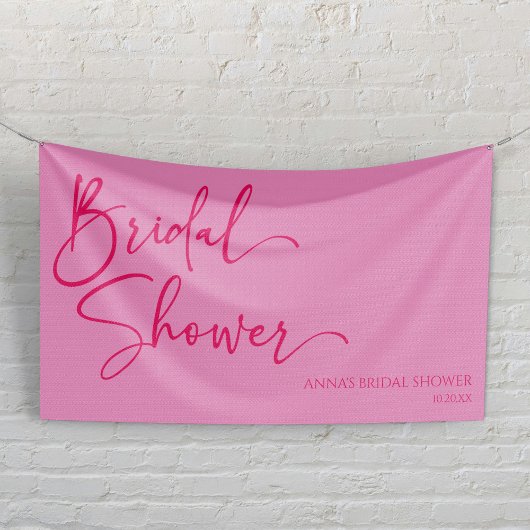 Hot Pink Modernes Minimalistisches Brautparty Banner