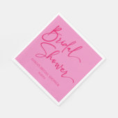 Hot Pink Modernes Minimalistisches Brautparty Serviette (Ecke)