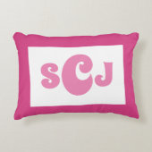 Hot Pink Monogram Girl Dekokissen (Vorderseite)
