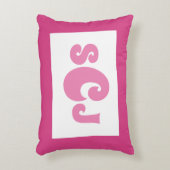 Hot Pink Monogram Girl Dekokissen (Vorderseite(Vertikal))