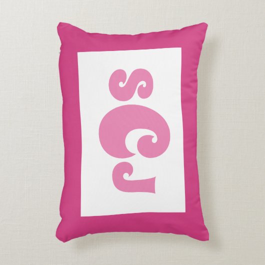 Hot Pink Monogram Girl Dekokissen (Vorderseite(Vertikal))