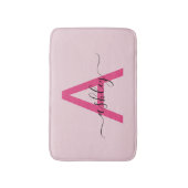 Hot-Pink-Monogram-Girl-Room Badematte (Vorderseite Vertikal)