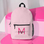 Hot Pink Monogram Girl's Back to School Bedruckter Rucksack<br><div class="desc">Beginnen Sie das Schuljahr stilvoll mit unserem Hot Pink Monogram Girl's Back to School Printed Rucksack! Dieser aufregende Rucksack ist in einem lebhaften, heißen rosa Design personalisiert mit Ihrem Monogramm für einen einzigartigen und trendigen Look. Ideal für Bücher, Vorräte und alltägliche Dinge, bietet es Mode und Funktionalität. Mit seiner langlebigen...</div>