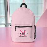 Hot Pink Monogram Girl's Back to School Bedruckter Rucksack<br><div class="desc">Beginnen Sie das Schuljahr stilvoll mit unserem Hot Pink Monogram Girl's Back to School Printed Rucksack! Dieser aufregende Rucksack ist in einem lebhaften, heißen rosa Design personalisiert mit Ihrem Monogramm für einen einzigartigen und trendigen Look. Ideal für Bücher, Vorräte und alltägliche Dinge, bietet es Mode und Funktionalität. Mit seiner langlebigen...</div>