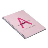 Hot Pink Monogram Girl's Back to School Notizblock (Rechte Seite)