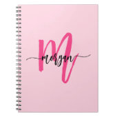 Hot Pink Monogram Girl's Back to School Notizblock (Vorderseite)