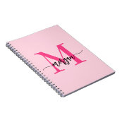 Hot Pink Monogram Girl's Back to School Notizblock (Rechte Seite)