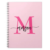 Hot Pink Monogram Girl's Back to School Notizblock (Vorderseite)